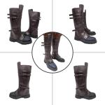 Viking Style Dark Brown Boot Covers for Costumes