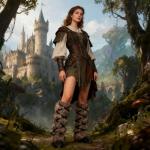 Brown Faux Fur Viking Leg Warmers for Cosplay