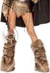 Viking Warrior Costume with Faux Fur Arm & Leg Cuffs