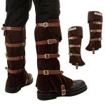 Men's Faux Leather Viking Boot Covers, Brown