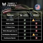 Three Vikings 25 Ft Camo Paracord Rope 750lb