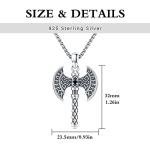 Viking Ax Necklace in Sterling Silver for Men
