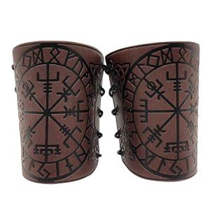 HiiFeuer Viking Vegvisir Leather Arm Armor Gauntlet