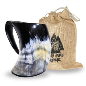 Rustic Viking Horn Mug for Beer and Mead