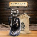 Rustic Viking Horn Mug for Beer and Mead