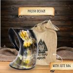 Rustic Viking Horn Mug for Beer and Mead