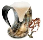 Rustic Viking Horn Mug for Mead and Beer