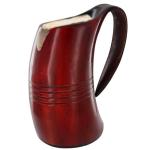 Mabon Red Stained Horn Tankard - 22-26 oz