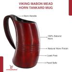 Mabon Red Stained Horn Tankard - 22-26 oz