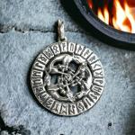 Wolfs Pack Norse Runes Circle Pendant Necklace