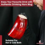 Mabon Red Stained Horn Tankard - 22-26 oz