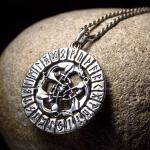 Wolfs Pack Norse Runes Circle Pendant Necklace