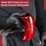 Mabon Red Stained Horn Tankard - 22-26 oz