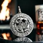 Wolfs Pack Norse Runes Circle Pendant Necklace