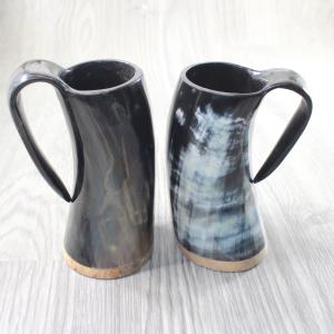 Viking 2 Horn Mugs Medieval Tankard Set