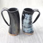 Viking 2 Horn Mugs Medieval Tankard Set