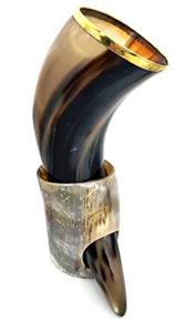 Viking Drinking Horn with Stand – 16 oz Cup