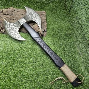 Custom Forged Carbon Steel Viking Axe with Rosewood