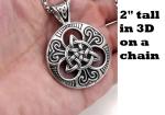 Large Viking Celtic Knot Sun Wheel Necklace