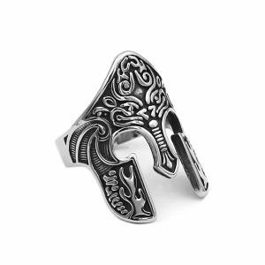 Spartan Helmet Ring for Men in Steel Sizes 7-14