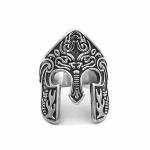Spartan Helmet Ring for Men in Steel Sizes 7-14