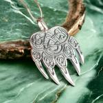 Sterling Silver Viking Bear Claw Necklace