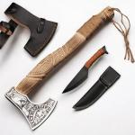 Viking Axe and Knife Set with Leather Sheaths