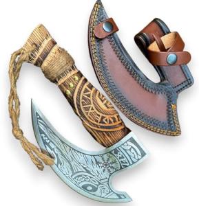 Viking Axe Pizza Cutter with Engraved Steel Blade