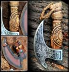 Viking Axe Pizza Cutter with Engraved Steel Blade