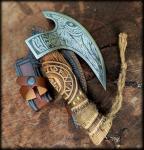 Viking Axe Pizza Cutter with Engraved Steel Blade