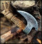Viking Axe Pizza Cutter with Engraved Steel Blade