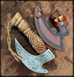 Viking Axe Pizza Cutter with Engraved Steel Blade