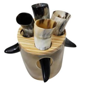 Viking Drinking Horn and Stand for Mead and Ale