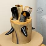 Viking Drinking Horn and Stand for Mead and Ale