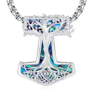 Mjolnir Thor's Hammer Necklace in Sterling Silver