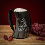 Viking Drinking Horn Mug with Leather Holster