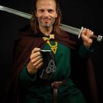 Viking Drinking Horn Mug with Leather Holster