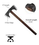 WICING 23.6" Double Bit Splitting Axe with Sheath