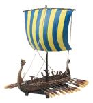 Norse Dragon Longship Model Statue with Base