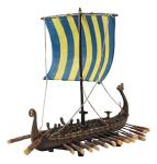 Norse Dragon Longship Model Statue with Base