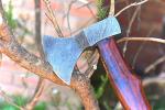 14" Viking Camping Axe | Damascus Steel Hatchet