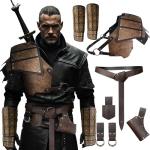 Men's Viking Shoulder Armor Set with Leather Accessories