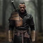 Men's Viking Shoulder Armor Set with Leather Accessories