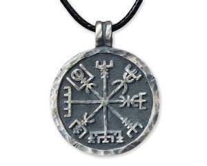 Baldur Silver Vegvisir Viking Compass Necklace
