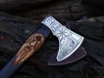 Personalized Viking Tomahawk Axe with Sheath