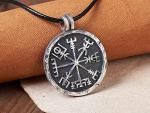 Baldur Silver Vegvisir Viking Compass Necklace
