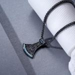 Turquoise Viking Axe Necklace in Sterling Silver
