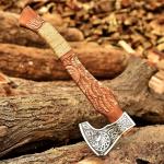Eagle Engraved Viking Throwing Axe - Hand-Forged