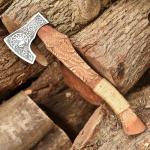 Eagle Engraved Viking Throwing Axe - Hand-Forged