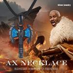 Men's Viking Double-Headed Axe Necklace in Silver